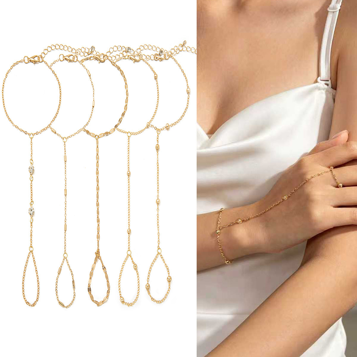 Fashion Simple Affordable Luxury Metal Finger Versatile Ladies Bracelets