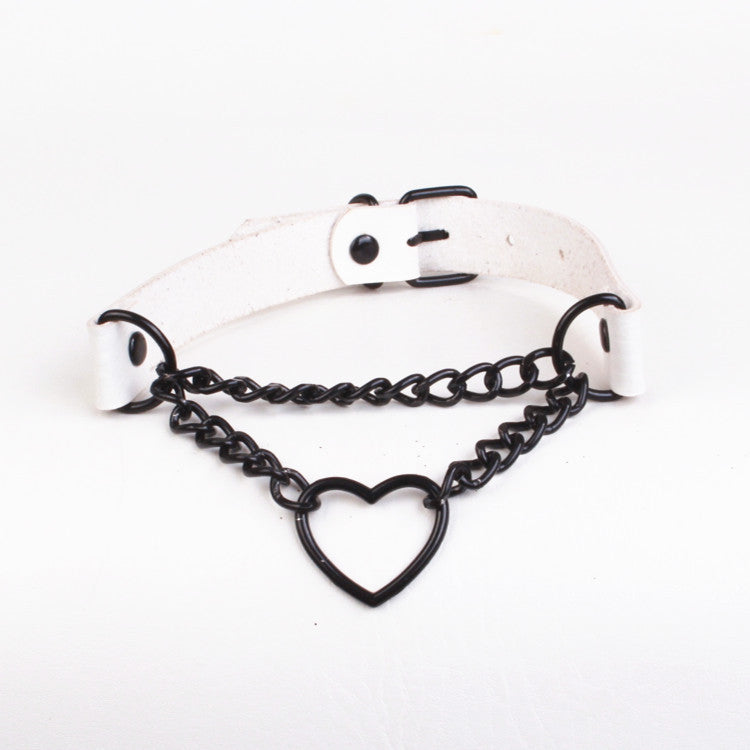 Chain Spade Heart Rivet Super Cool Collar