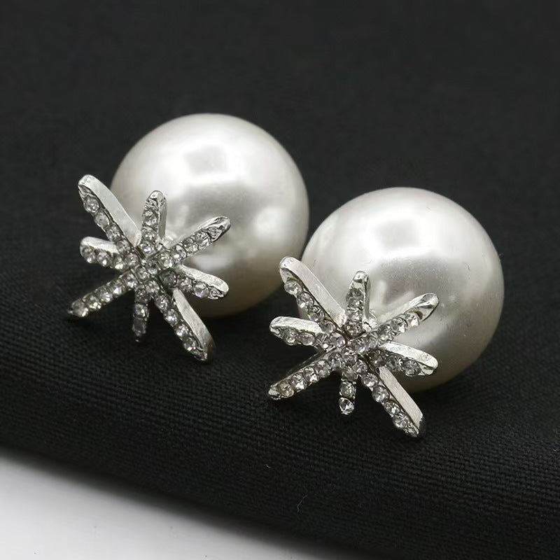 Fringe Personality Simple Snowflake Ear Female Stud Earrings