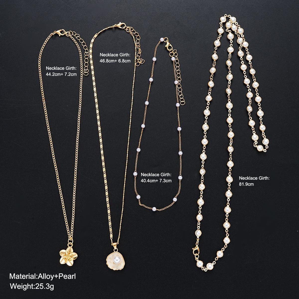 Pearl Twin Light Luxury Long Flower Female Fashion Necklace