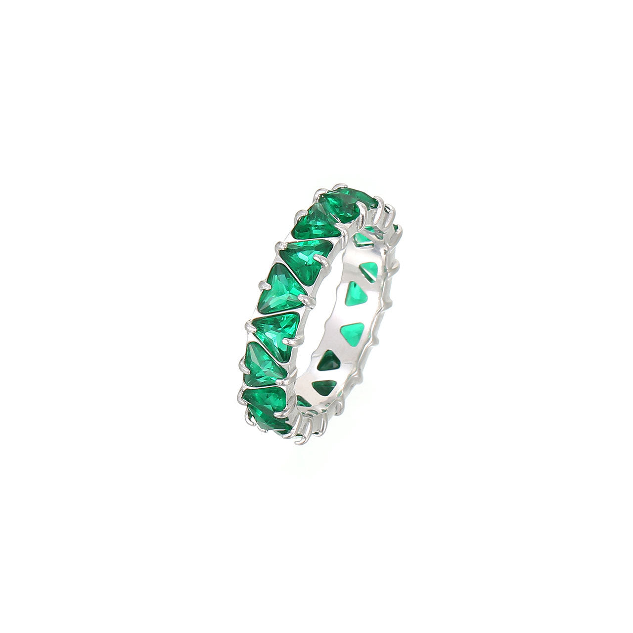 Gang Drill Color Zircon Female Diamond Heart-shaped Rings