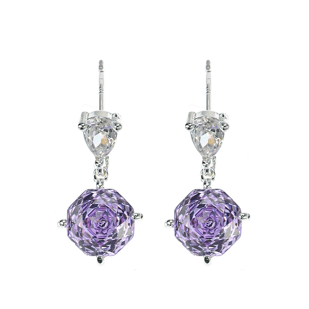 Summer Colorful Millennium Rose Cut Zircon Light Luxury Earrings