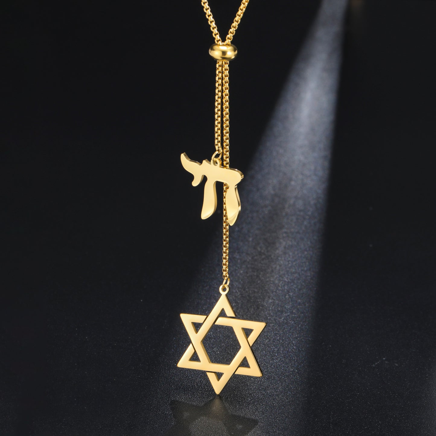 Six-pointed Star Of David Stainless Steel Hebrew Letter Symbol Necklaces
