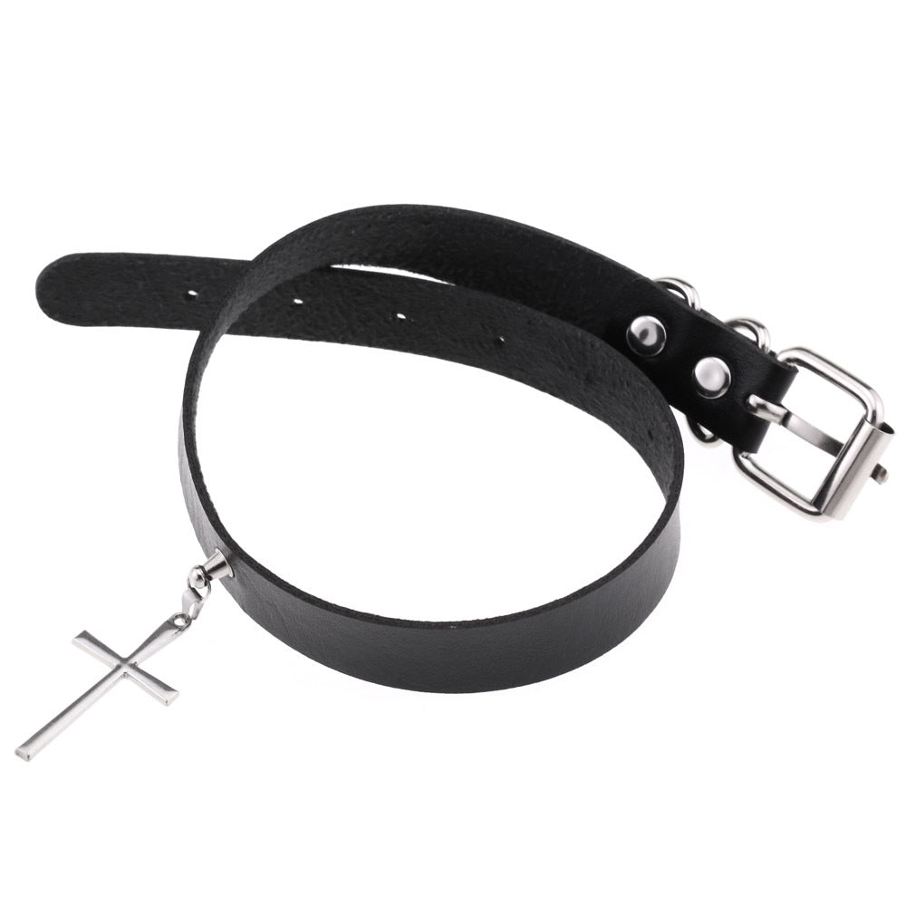 Hip Hop Punk Exquisite Cross Short Collar