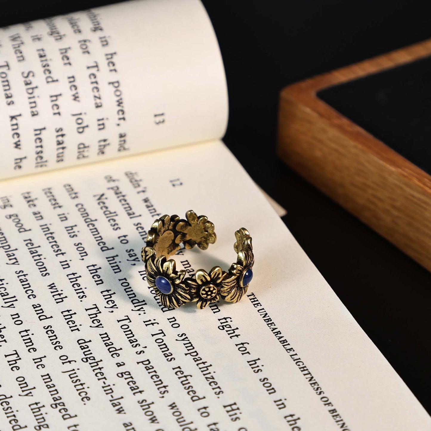 Distressed Style Twin Artistic Retro Matte Ring