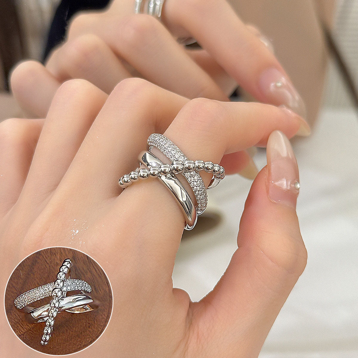 Fashion Dignified Sense Of Design Creative Retro Korean Type Chain Rings