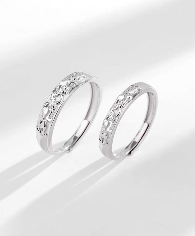 Women's & Men's Sier Pi Couple Light Luxury Minority High-grade Rings