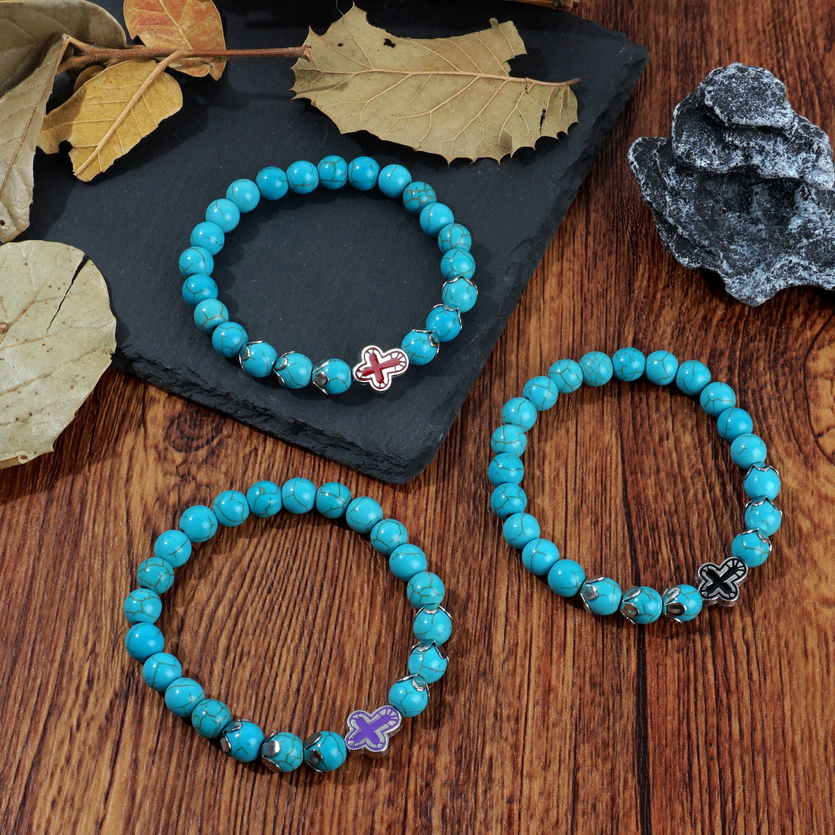 Women's Turquoise Cross Niche Design High-grade Simple Bracelets