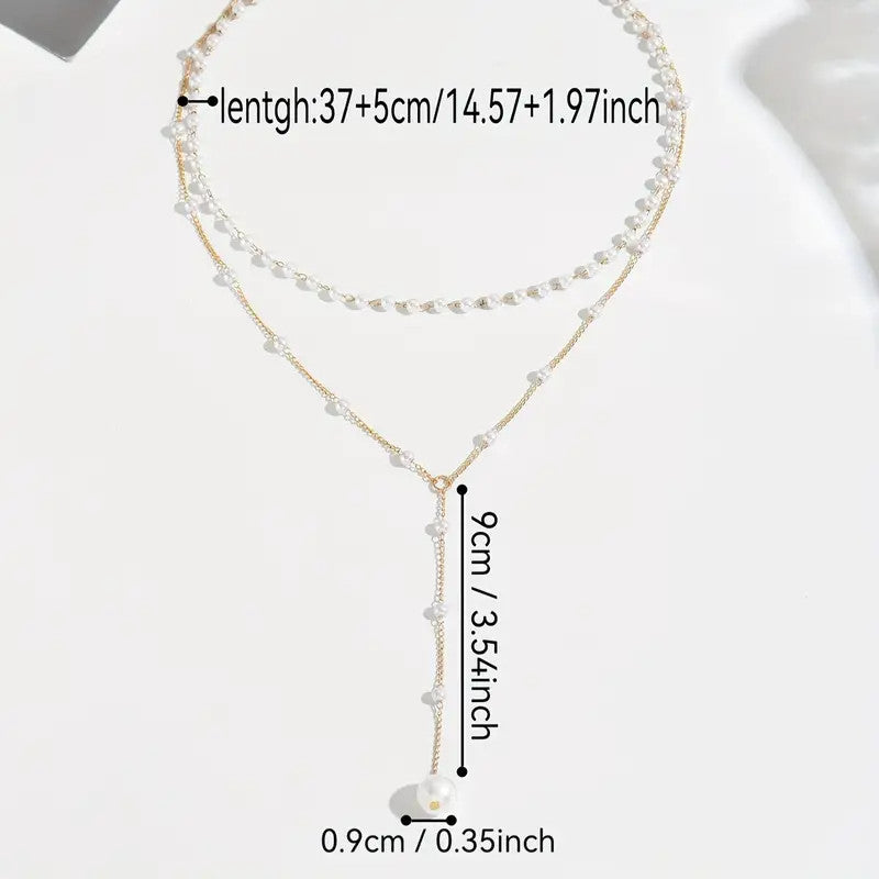 Ornament Fashion Pearl Female Personality Y-shaped Necklaces