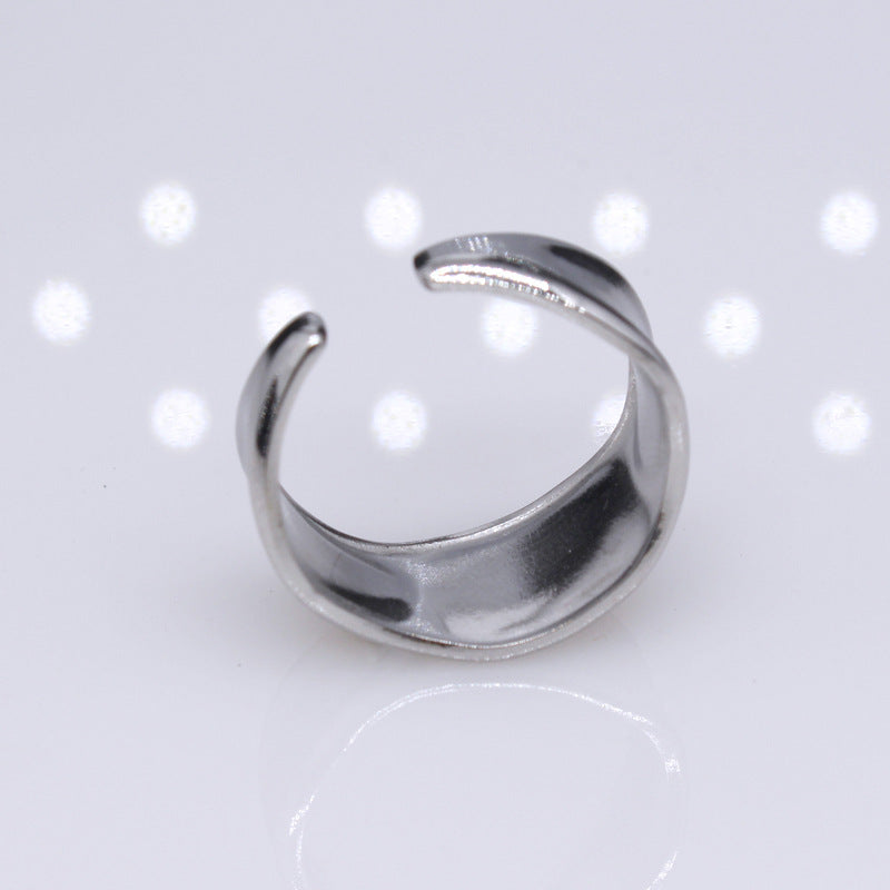Pleated Titanium Steel Female Open Adjustable Rings