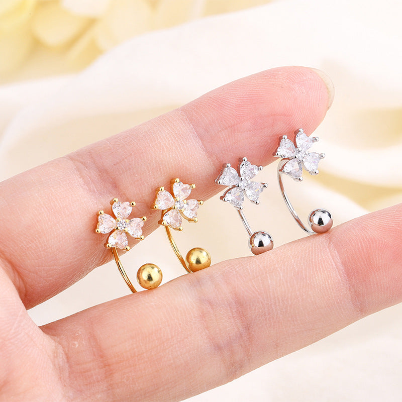 Clover Female Screw Twist Before Sleep Exquisite Versatile Ear Hook