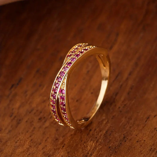 Women's & Men's Unique Cross Shape Design Micro Inlaid Zircon Rings