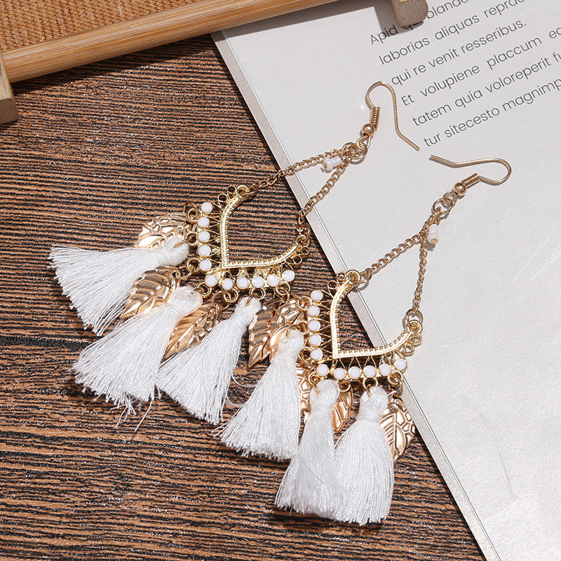 Women's Ornament Ethnic Style Tassel Fringe Ear Hook Earrings