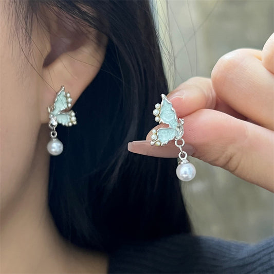 Asymmetric Butterfly Tassel Elegant Sweet Beauty Earrings