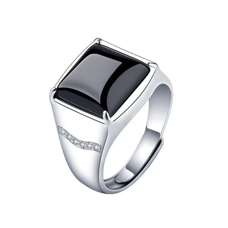 Men's Gem Sier Open Mouth No Color Rings