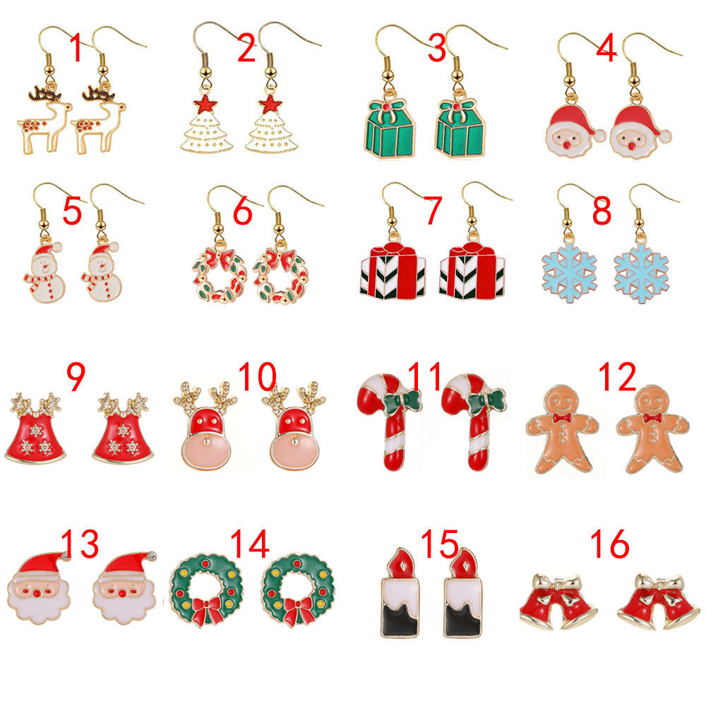 Christmas Ear Hook Creative Style Holiday Santa Earrings