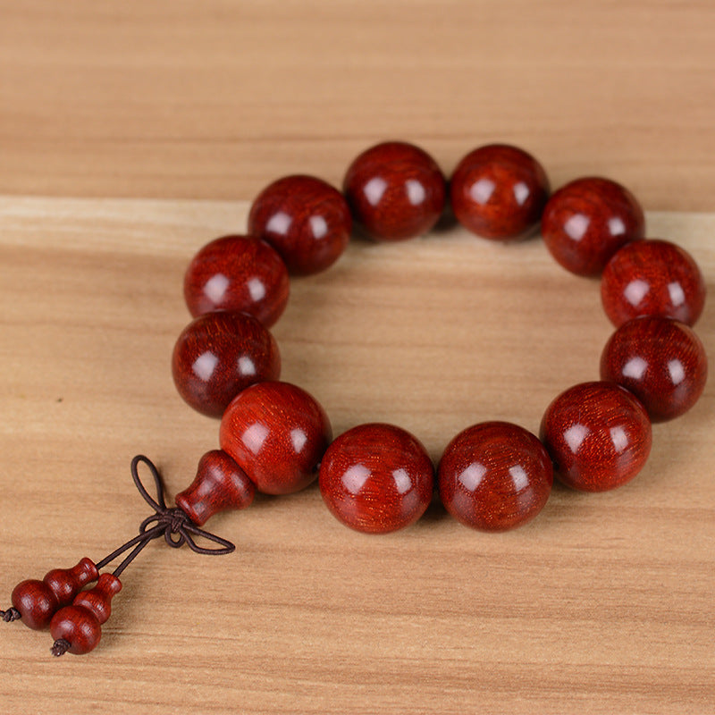 Women's & Men's Lobular Rosewood High Density Submerged Red Sandalwood Buddha Beads Bracelet