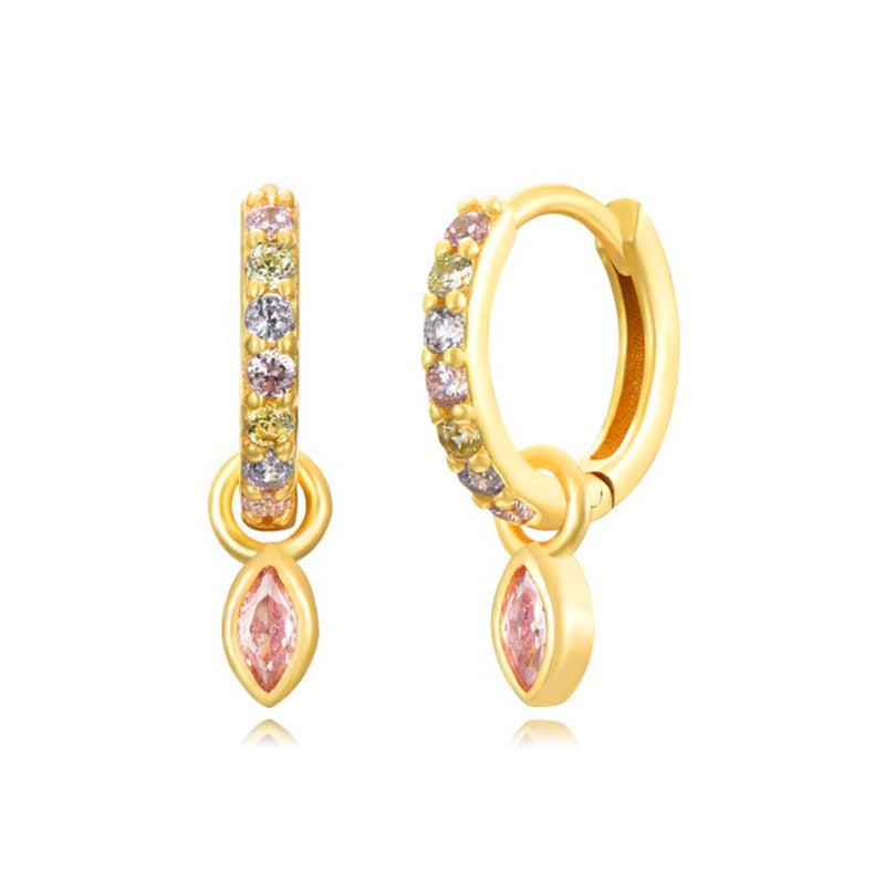 Women's Color Zircon Ear Clip Fashion Geometry Earrings