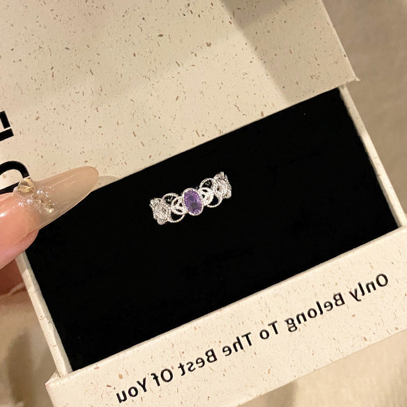 Women's The Debris Small Artistic Design Sweet Index Rings