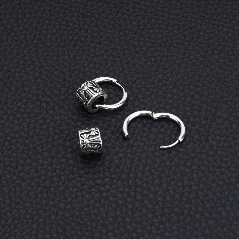 Men's Niche Titanium Steel Unique Single Simple Earrings