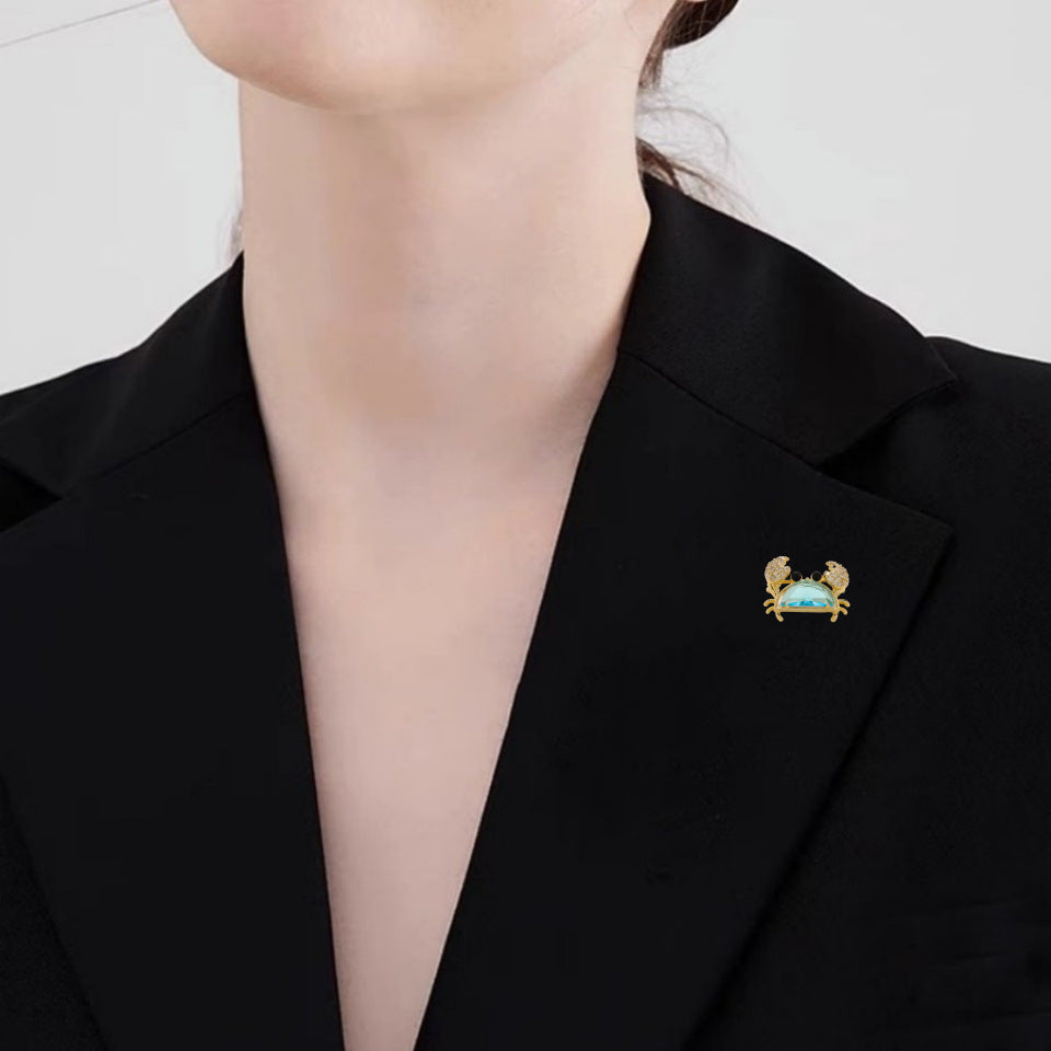 Summer Vacation Style Exquisite Inlaid Stone Blue Brooches
