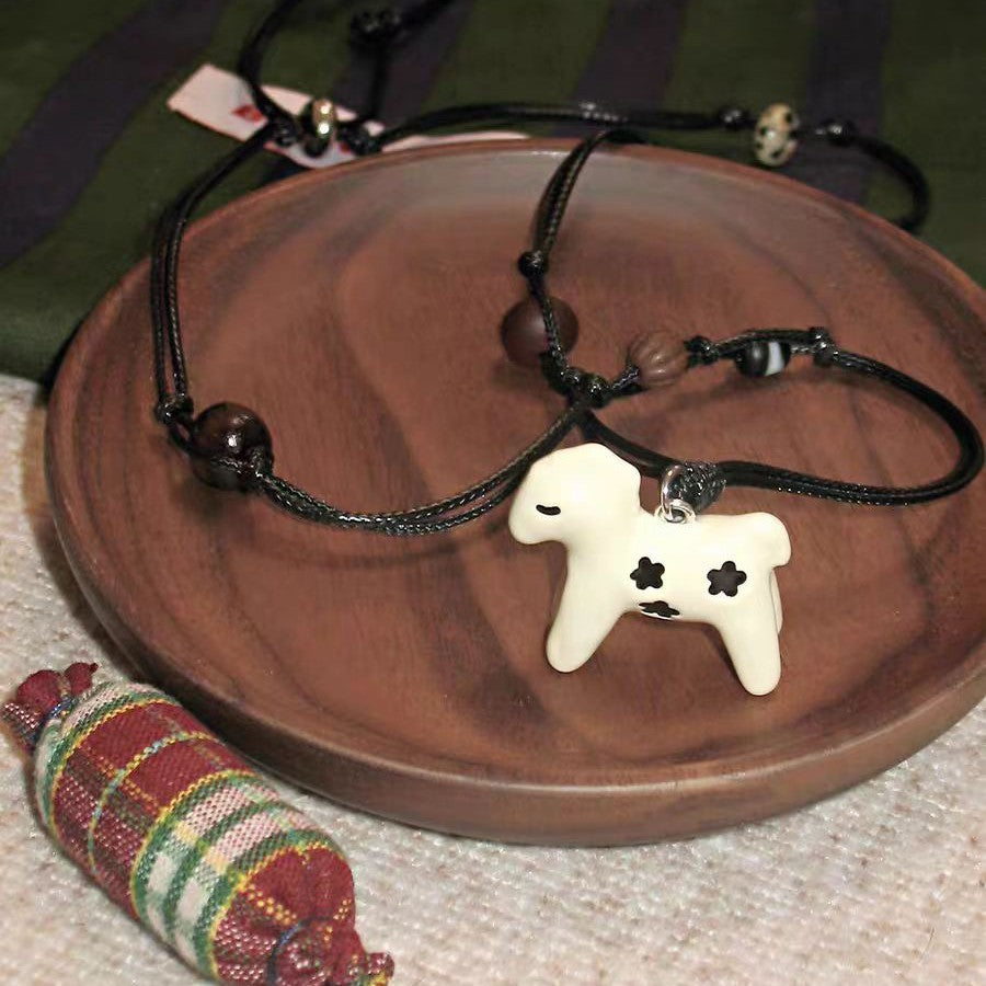 Winding Metal Leather Crook Punk Female Niche Love Clavicle Necklaces