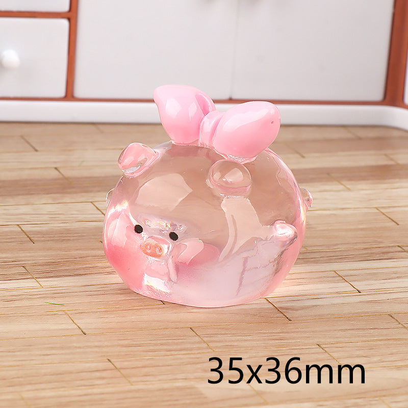 Small Pink Pig Cream Glue Resin Jewelry Accessories