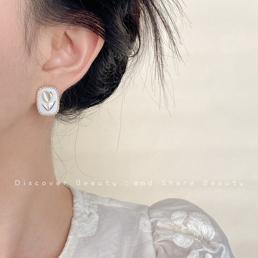 Style High-grade Rose Flower Female Sweet Earrings