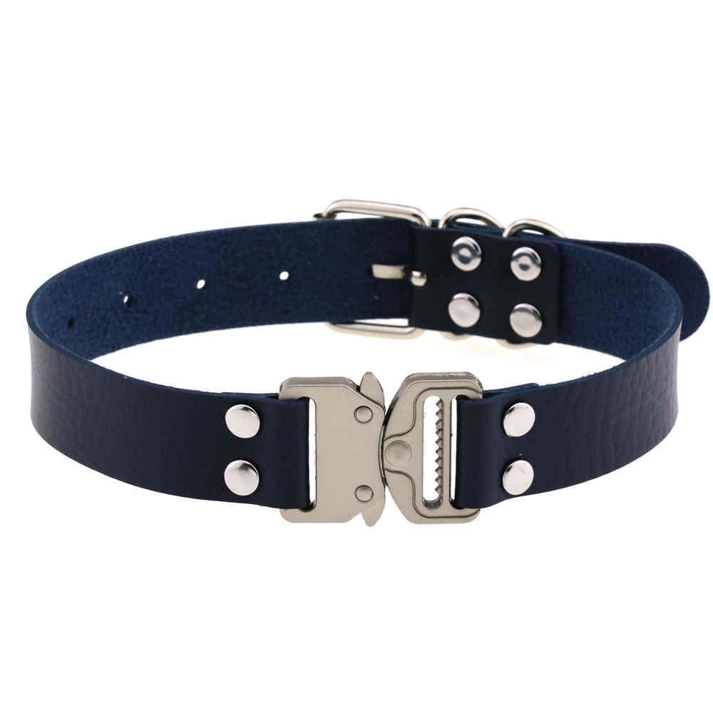 Simple Release Buckle Clavicle Creative Classic Pin Leather Collar