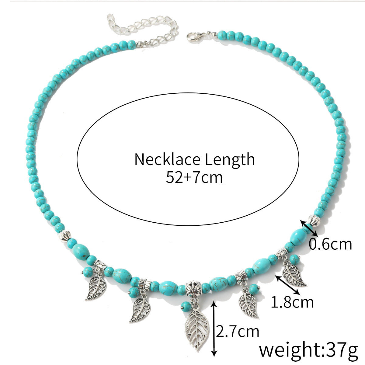 Bohemian Ethnic Style Turquoise Vintage Long Sweater Necklace