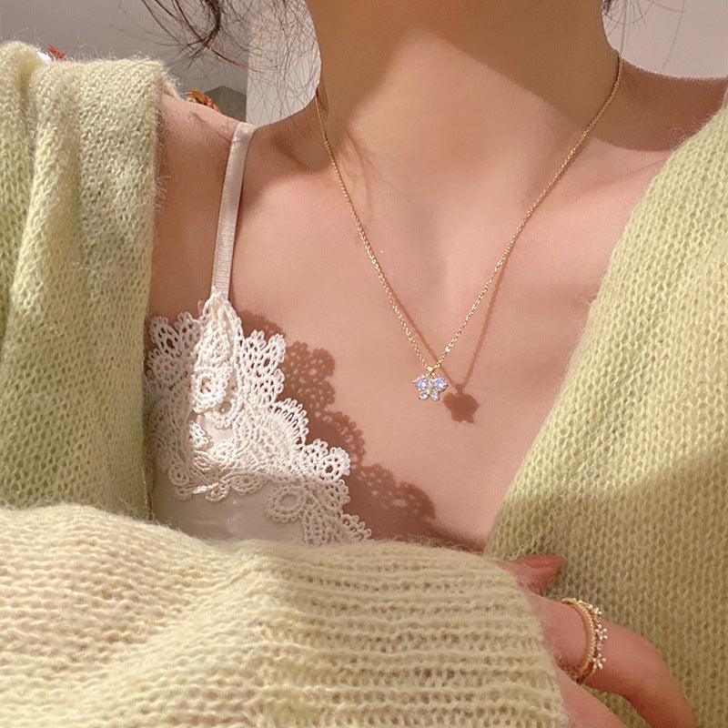 Diamond Butterfly Female Style Niche Design Light Luxury Clavicle Necklace