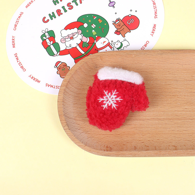 Christmas Brooch Plush Doll Santa Claus Snowman Elk Cartoon Jewelry Accessories
