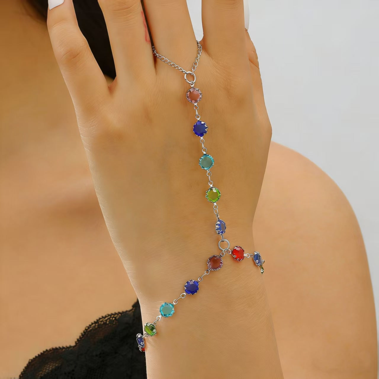 Colored Loving Heart Geometric Candy Color Glass Earrings