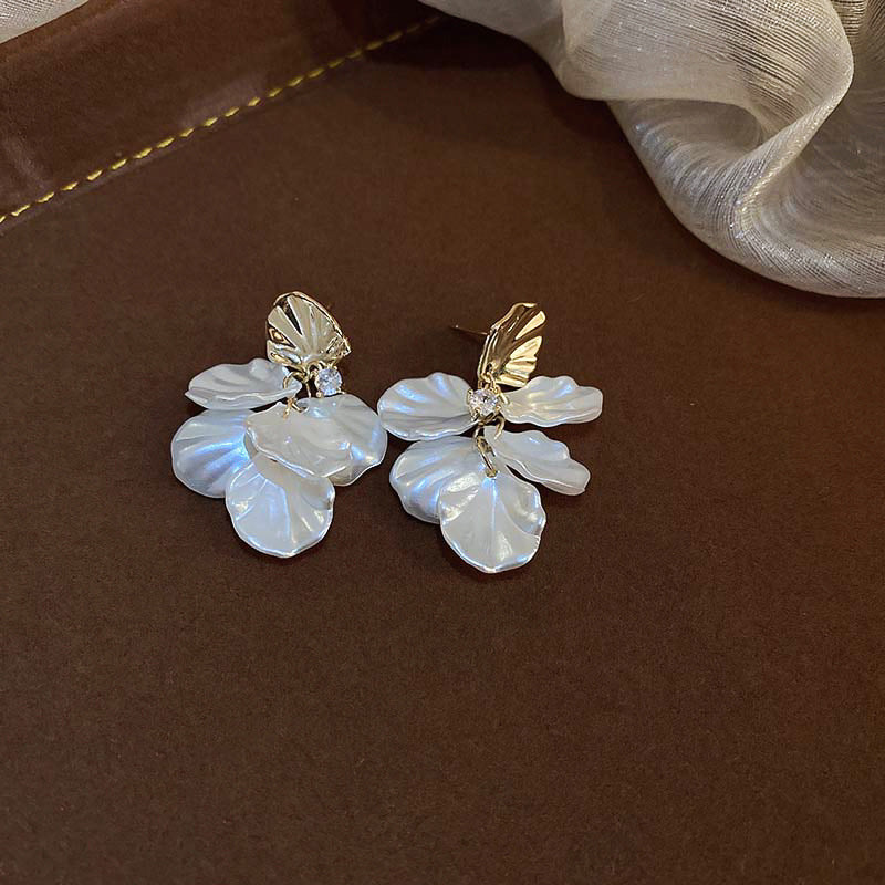 Pearl Flower Tassel Niche Temperament Atmosphere Affordable Earrings