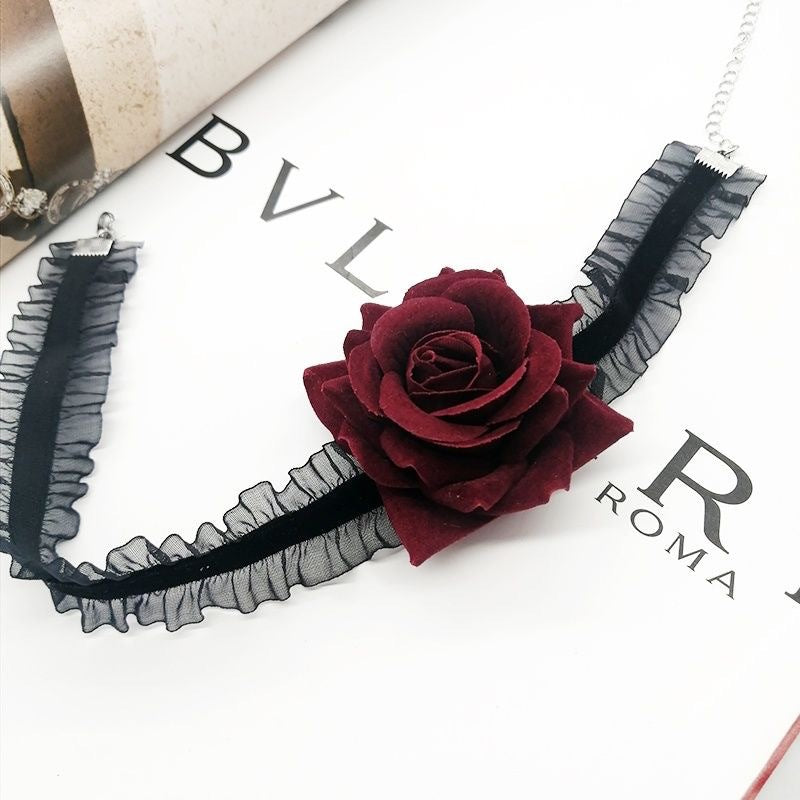 Women's Design Lolita Retro Goth Rose Personality Collar