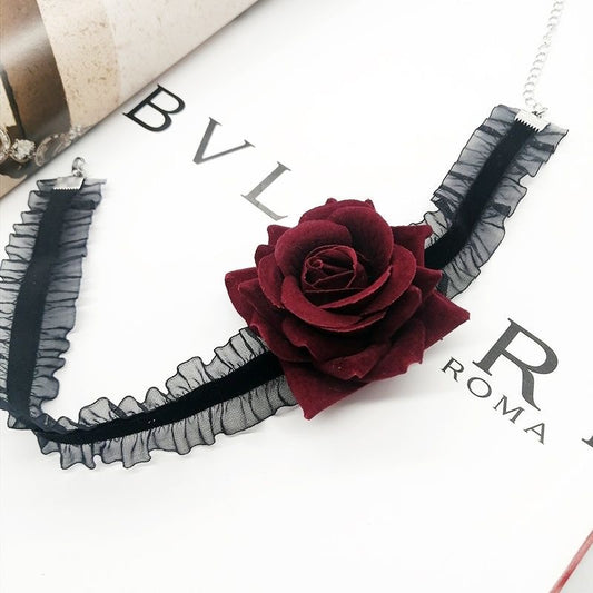 Women's Design Lolita Retro Goth Rose Personality Collar