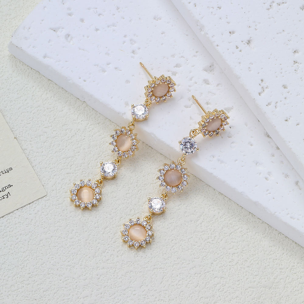 Sunflower Full Diamond Light Luxury Minority Design Jewelry Set