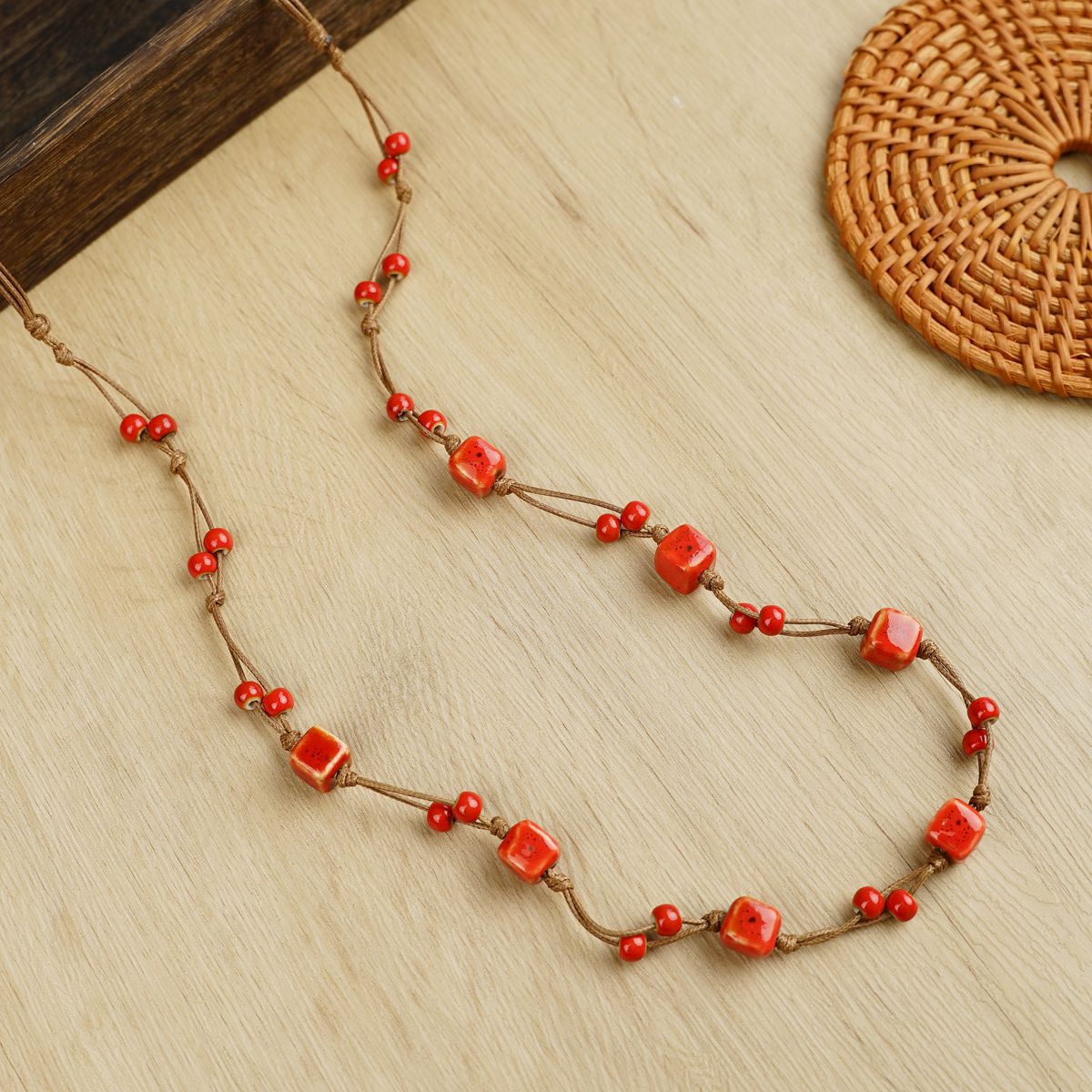 Ceramic Dopamine High Sense Colored Loving Heart Long Necklaces
