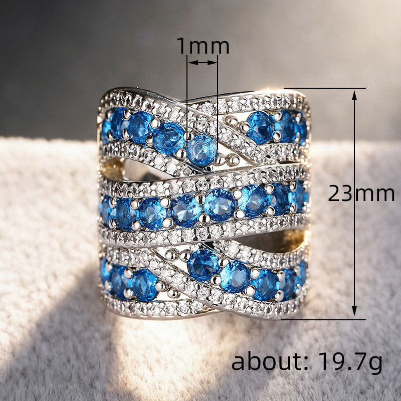 Women's Advanced Magazine Style Exaggerated Shank Court Sense Ring