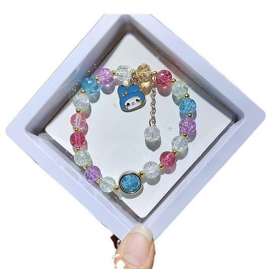 Cartoon Crystal Colored Glaze Flower Beaded Colorful Gift Box Bracelets