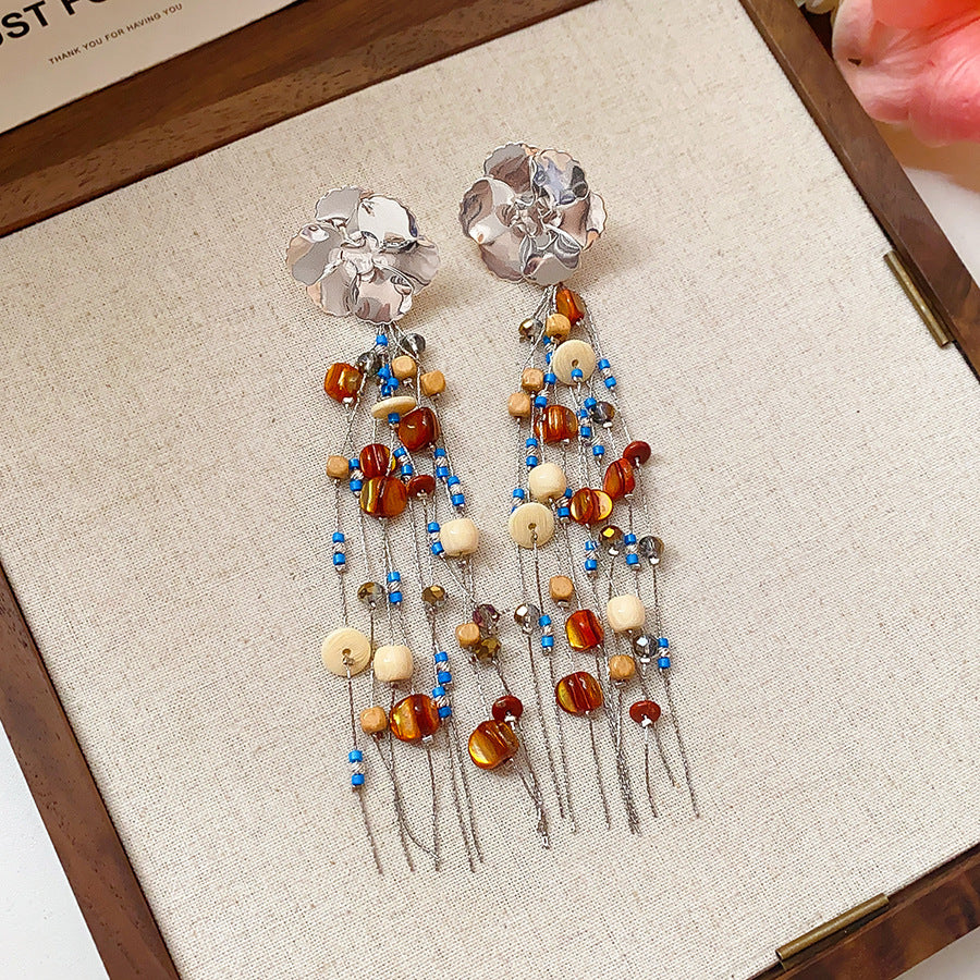 Women's Needle Geometric Irregular Resin Fashionable Retro Earrings