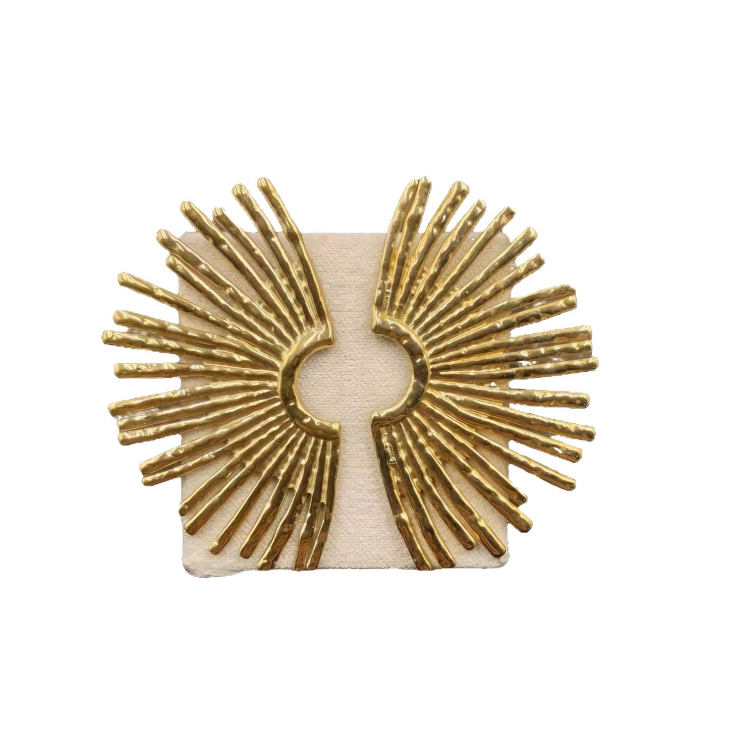 Exaggerated Stainless Steel Fan-shaped Sun Light Style Personality High-grade Geometric Rings