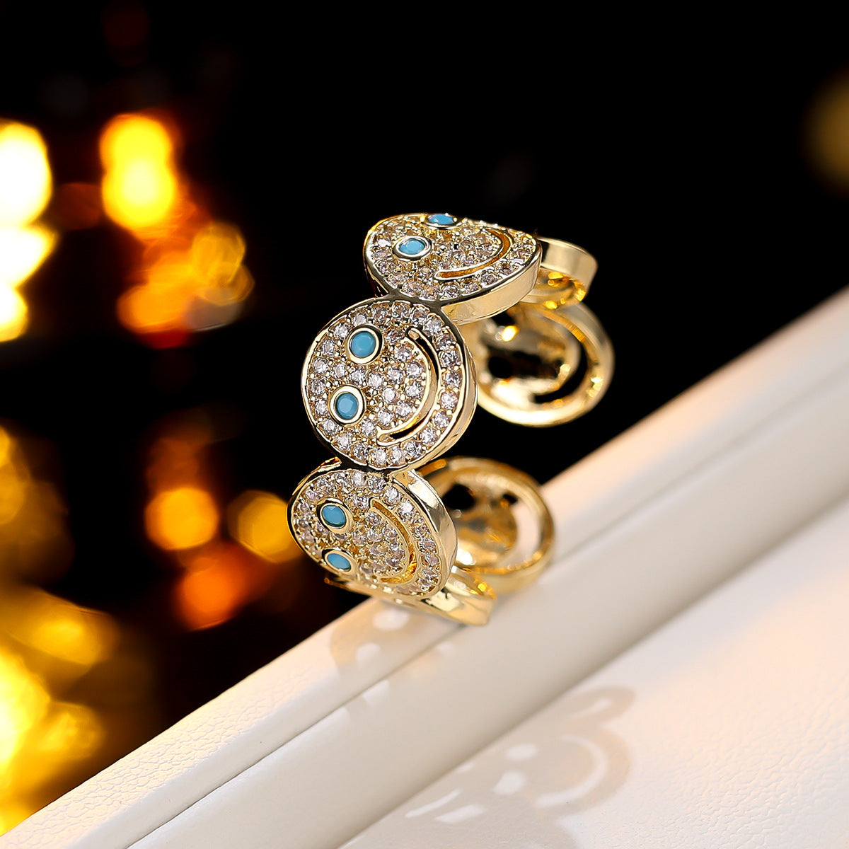 Simple Round Smiley Face Synthetic Zircon Bracelets