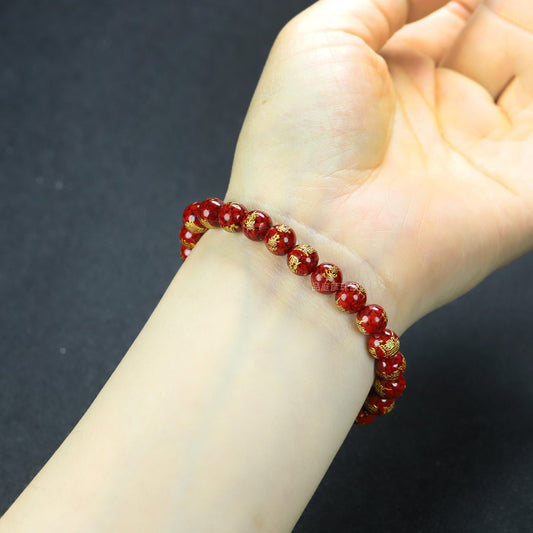 Women's & Men's Cinnabar Transparent Crystal Sand Original Life Bronzing Bracelet