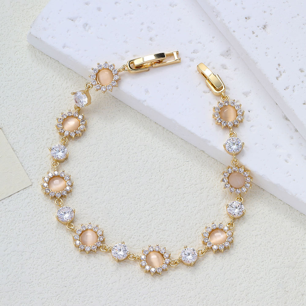 Sunflower Full Diamond Light Luxury Minority Design Jewelry Set