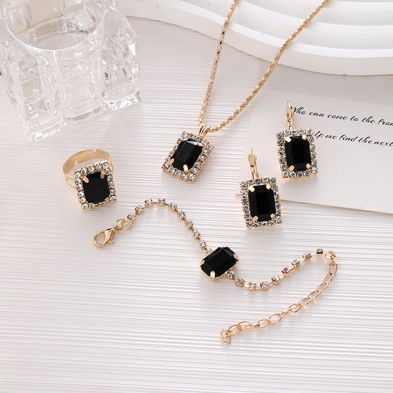 Simple Classic Rhinestone Square Acrylic Ladies Bracelets