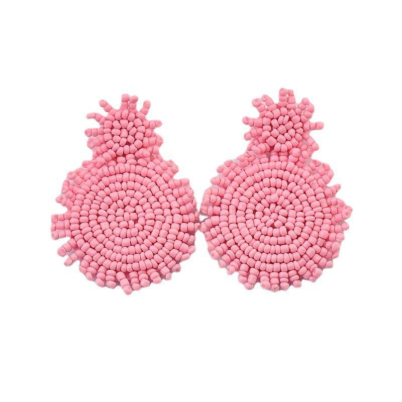 Fashion Bead Hand-woven Seaside Holiday Popular Stud Earrings