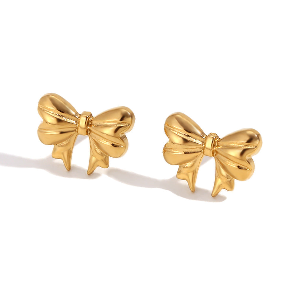 Versatile Niche Advanced Stainless Steel Gold-plated Simple Gold Jewelry Set