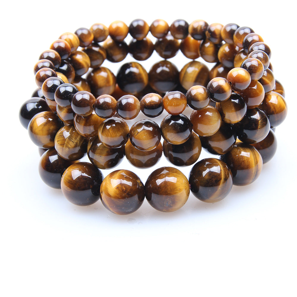 Women's Natural Pink Crystal Agate Tiger Eye Bracelet