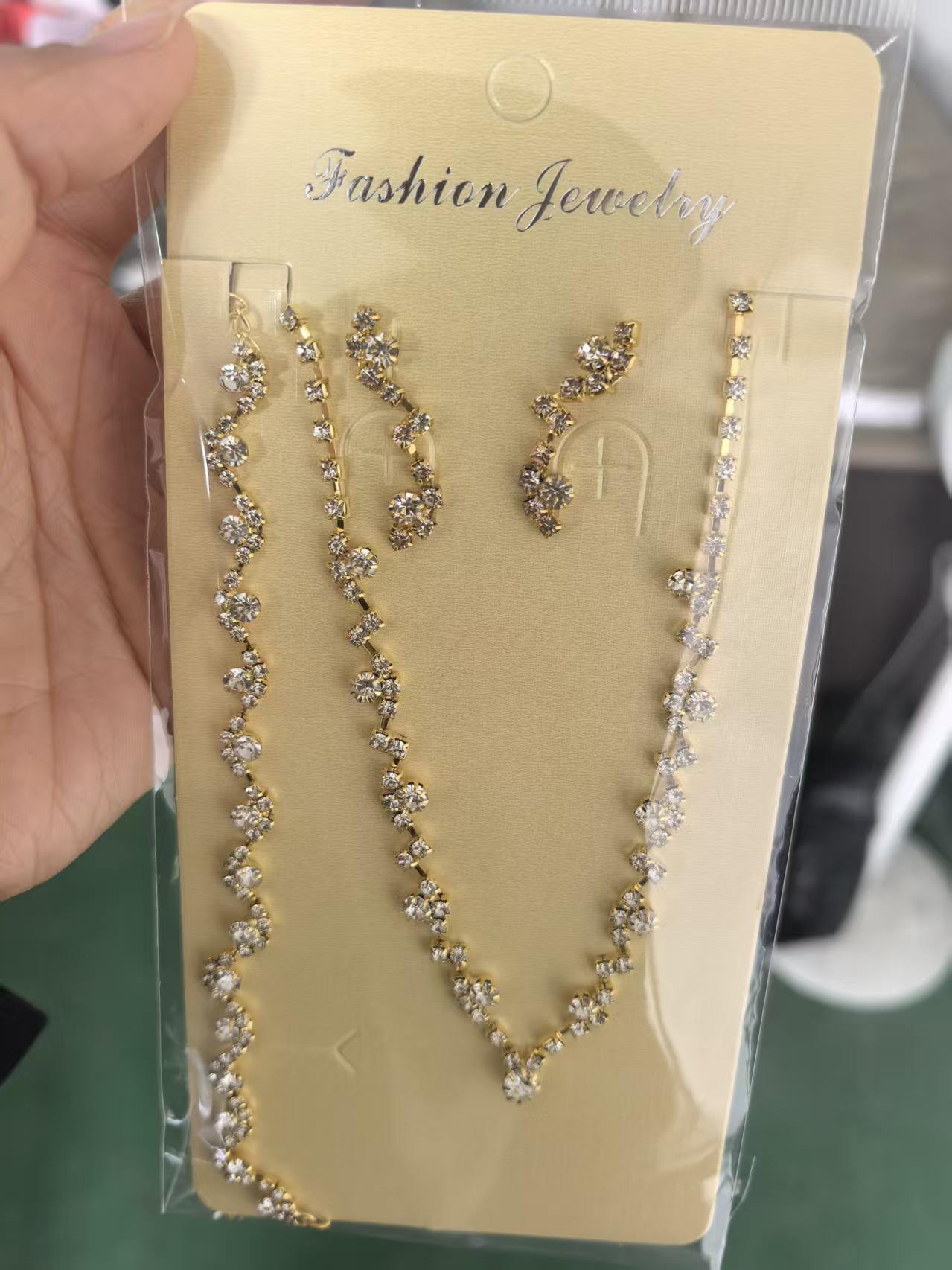 Fashion Crystal Rhinestone Ear Wedding Decoration Jewelry Set